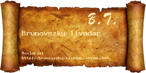 Brunovszky Tivadar névjegykártya